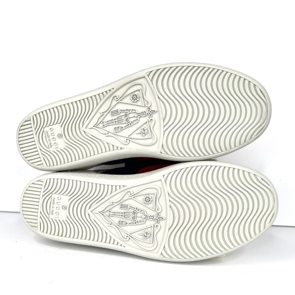 Gucci New Ace 524989 Leather & Velvet Bow Slip-on Bee Women Sneakers Size 35 - Picture 7 of 12